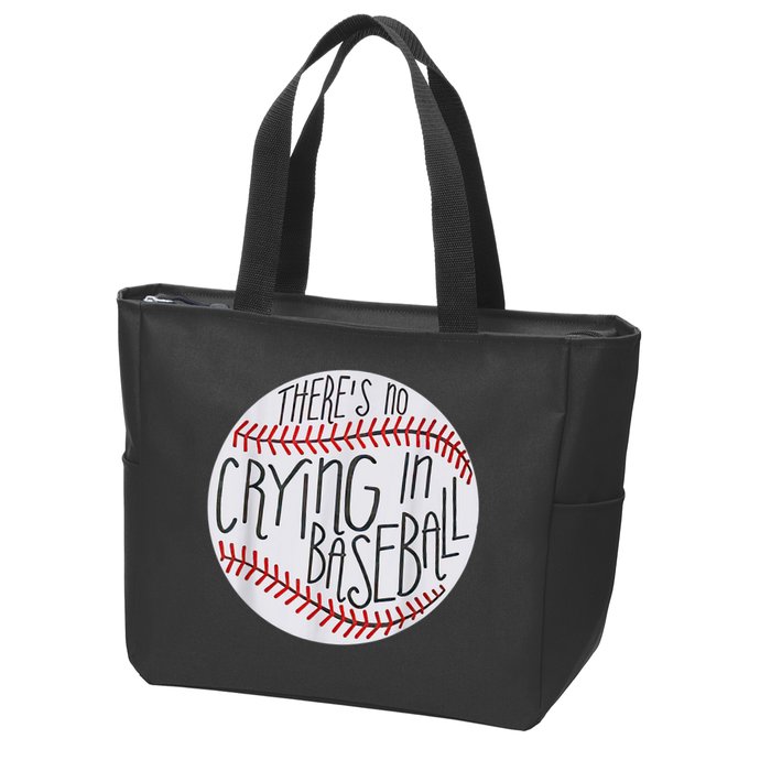 There Is No Crying In Baseball Funny Sports Ball Game Zip Tote Bag
