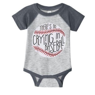 There Is No Crying In Baseball Funny Sports Ball Game Infant Baby Jersey Bodysuit