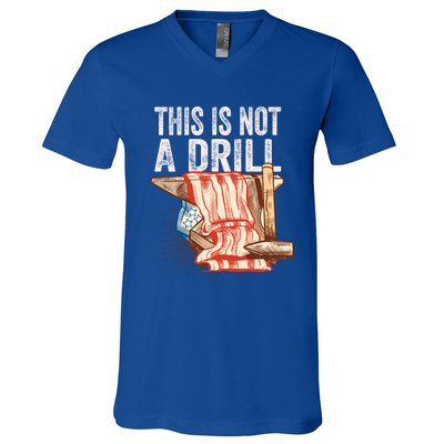 This Is Not A Drill Funny Gift Funny Dad Joke Handy Cool Gift V-Neck T-Shirt