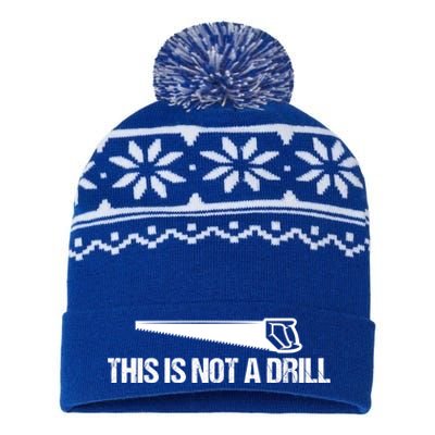 This Is Not A Drill Funny Dad Joke Great Gift USA-Made Snowflake Beanie