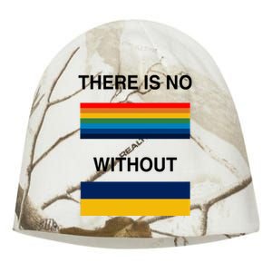 There Is No Rainbow Without Yellow And Blue Kati - Camo Knit Beanie