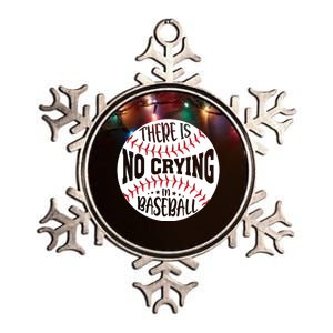 There Is No Crying In Baseball Metallic Star Ornament