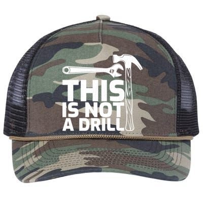 This Is Not A Drill Hammer Tools Carpenter Funny Gift Retro Rope Trucker Hat Cap