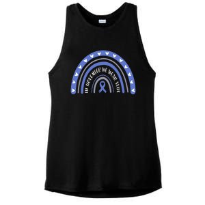 T1d In November We Wear Blue Diabetes Awareness Rainbow Gift Ladies PosiCharge Tri-Blend Wicking Tank