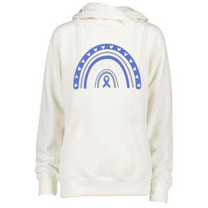 T1d In November We Wear Blue Diabetes Awareness Rainbow Gift Womens Funnel Neck Pullover Hood