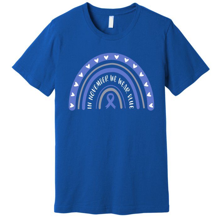 T1d In November We Wear Blue Diabetes Awareness Rainbow Gift Premium T-Shirt