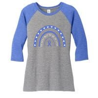 T1d In November We Wear Blue Diabetes Awareness Rainbow Gift Women's Tri-Blend 3/4-Sleeve Raglan Shirt