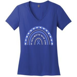 T1d In November We Wear Blue Diabetes Awareness Rainbow Gift Women's V-Neck T-Shirt