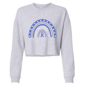 T1d In November We Wear Blue Diabetes Awareness Rainbow Gift Cropped Pullover Crew