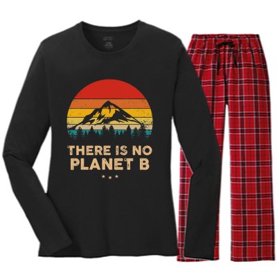 There Is No Planet B Save The Earth Earth Day Environmental Women's Long Sleeve Flannel Pajama Set 