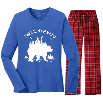 There Is No Planet B Earth Day 2020 Save Our Planet Lovers Cool Gift Women's Long Sleeve Flannel Pajama Set 