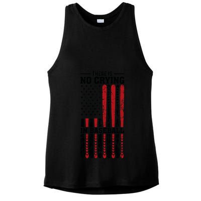 There Is No Crying In Baseball Ladies PosiCharge Tri-Blend Wicking Tank
