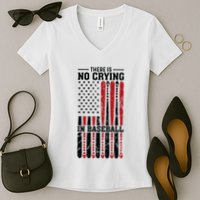 There Is No Crying In Baseball Women's V-Neck T-Shirt