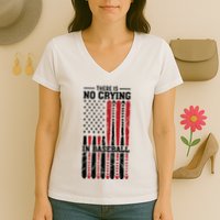 There Is No Crying In Baseball Women's V-Neck T-Shirt