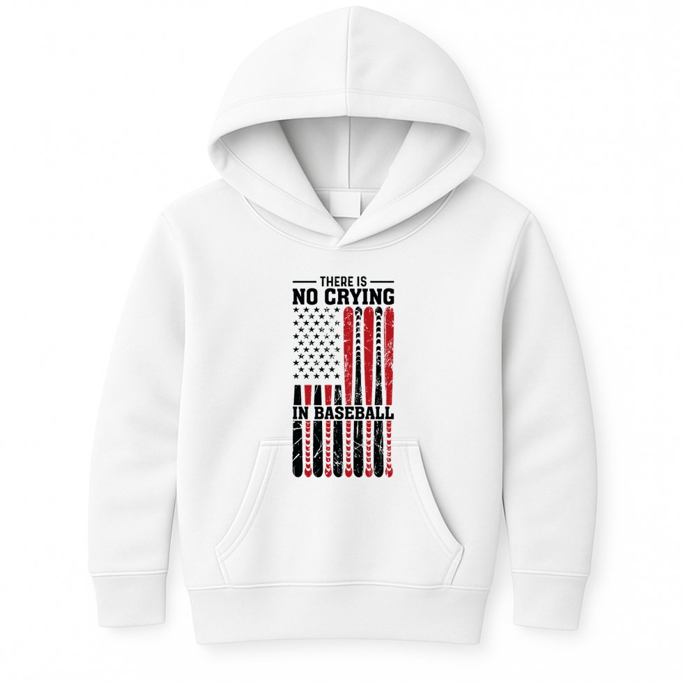 There Is No Crying In Baseball Kids Hoodie