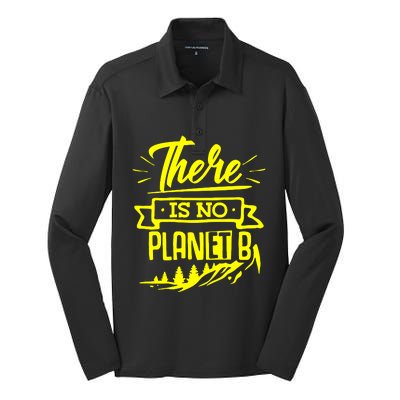 There Is No Planet B Silk Touch Performance Long Sleeve Polo