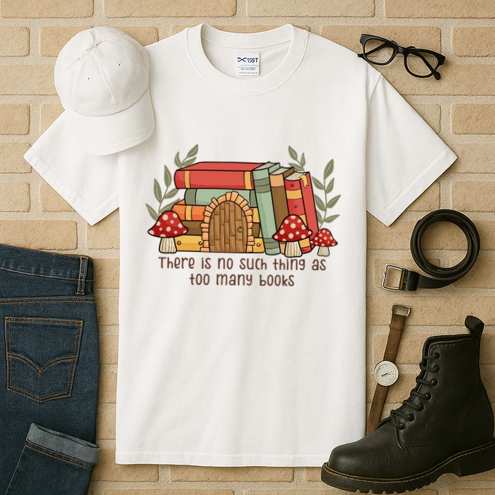 There Is No Such Thing As Too Many Books Gift For Reading Books Tall T-Shirt