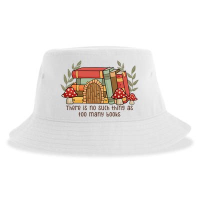There Is No Such Thing As Too Many Books Gift For Reading Books Sustainable Bucket Hat
