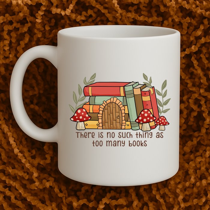 There Is No Such Thing As Too Many Books Gift For Reading Books Mug