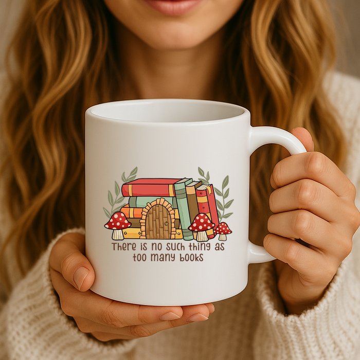 There Is No Such Thing As Too Many Books Gift For Reading Books Mug