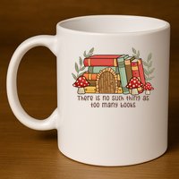 There Is No Such Thing As Too Many Books Gift For Reading Books 11oz C Handle Ceramic Mug