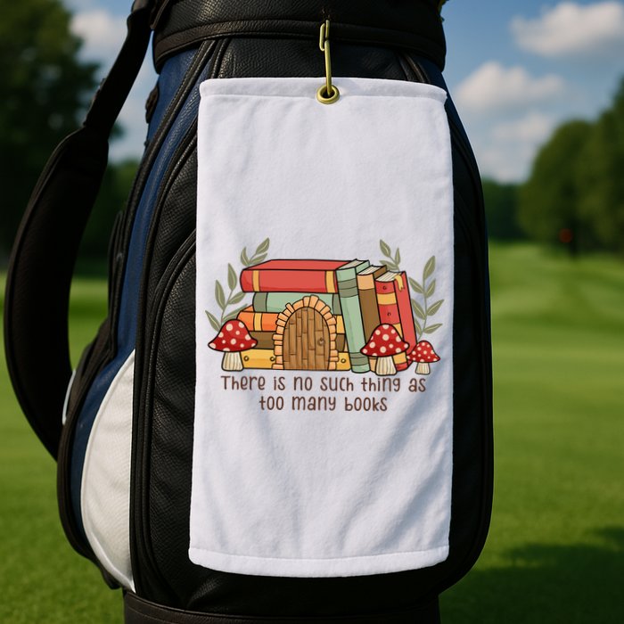 There Is No Such Thing As Too Many Books Gift For Reading Books Golf Towel