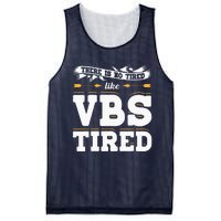 There Is No Tired Like VBS Tired Christian Bible School Camp Mesh Reversible Basketball Jersey Tank