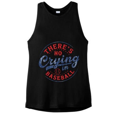 There Is No Crying In Baseball Funny Game Day Baseball Mom  Ladies PosiCharge Tri-Blend Wicking Tank