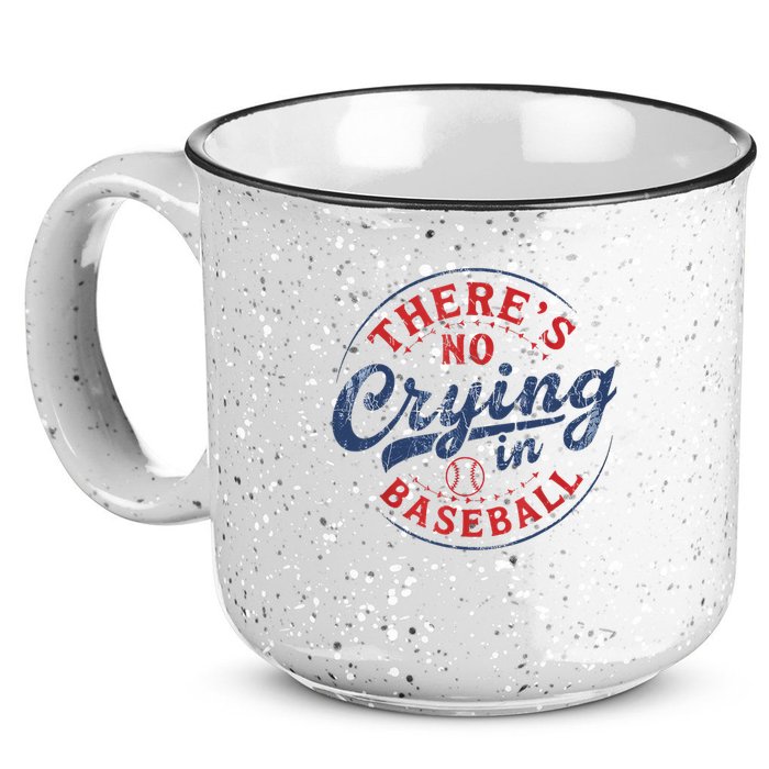 There Is No Crying In Baseball Funny Game Day Baseball Mom  15oz Campfire Ceramic Mug