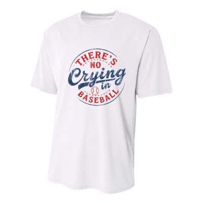 There Is No Crying In Baseball Funny Game Day Baseball Mom  Youth Performance Sprint T-Shirt