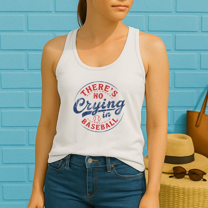 There Is No Crying In Baseball Funny Game Day Baseball Mom  Womens Tank Top