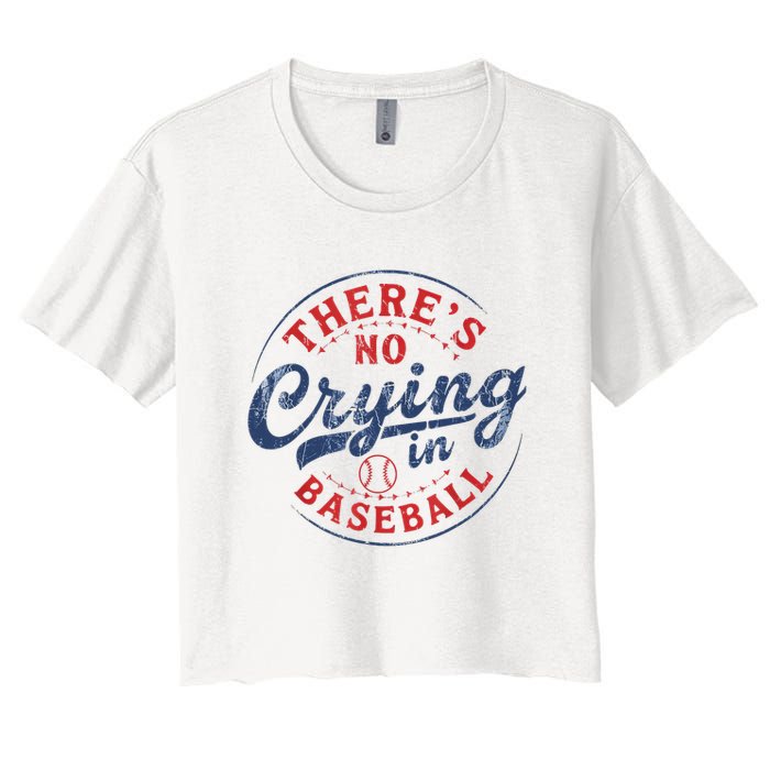 There Is No Crying In Baseball Funny Game Day Baseball Mom  Crop Top
