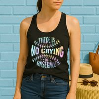 There Is No Crying In Baseball Tie Dye Womens Tank Top