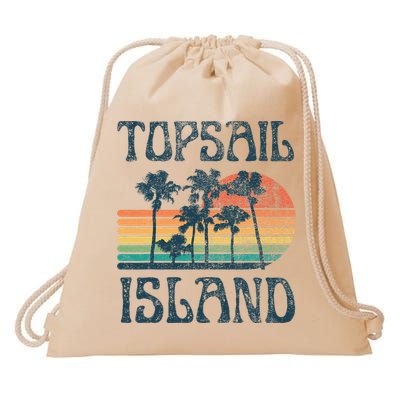 Topsail Island North Carolina Beach Summer Vacation Vintage Drawstring Bag