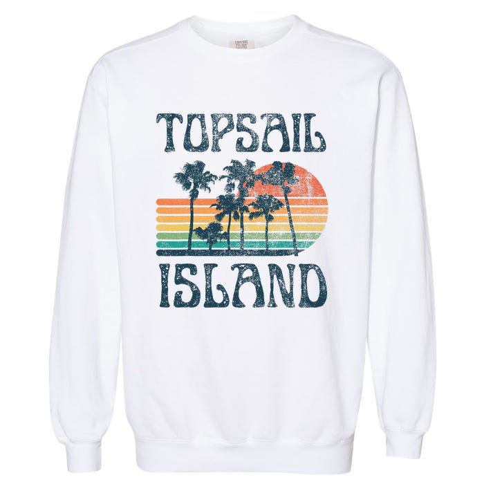 Topsail Island North Carolina Beach Summer Vacation Vintage Garment-Dyed Sweatshirt