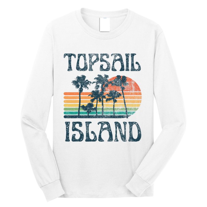 Topsail Island North Carolina Beach Summer Vacation Vintage Long Sleeve Shirt