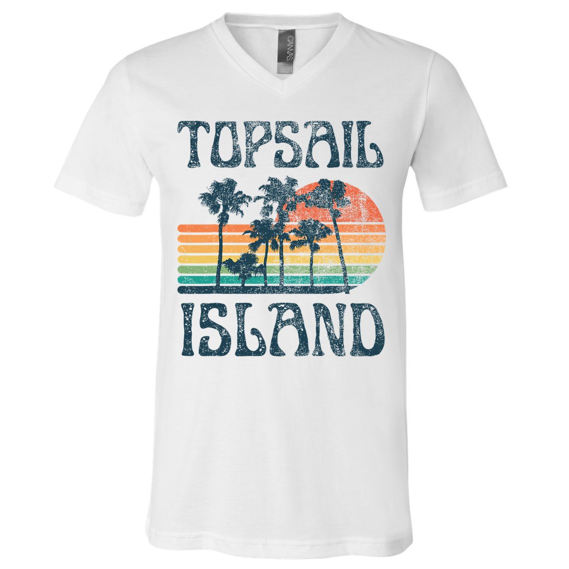 Topsail Island North Carolina Beach Summer Vacation Vintage V-Neck T-Shirt