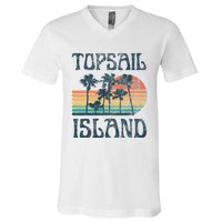 Topsail Island North Carolina Beach Summer Vacation Vintage V-Neck T-Shirt