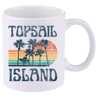 Topsail Island North Carolina Beach Summer Vacation Vintage 11oz C Handle Ceramic Mug