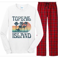 Topsail Island North Carolina Beach Summer Vacation Vintage Long Sleeve Pajama Set