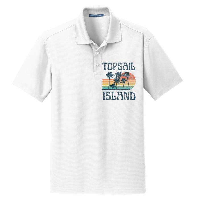 Topsail Island North Carolina Beach Summer Vacation Vintage Dry Zone Grid Polo