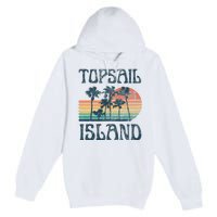 Topsail Island North Carolina Beach Summer Vacation Vintage Premium Pullover Hoodie