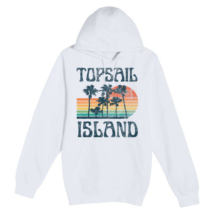 Topsail Island North Carolina Beach Summer Vacation Vintage Premium Pullover Hoodie