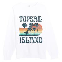 Topsail Island North Carolina Beach Summer Vacation Vintage Premium Crewneck Sweatshirt