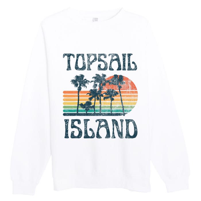 Topsail Island North Carolina Beach Summer Vacation Vintage Premium Crewneck Sweatshirt