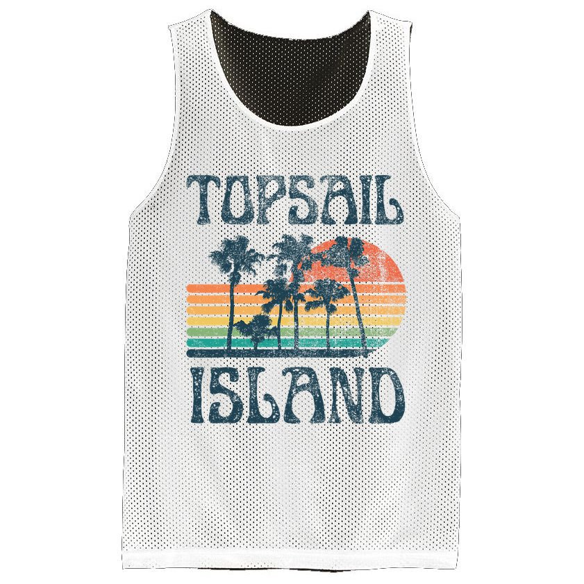 Topsail Island North Carolina Beach Summer Vacation Vintage Mesh Reversible Basketball Jersey Tank
