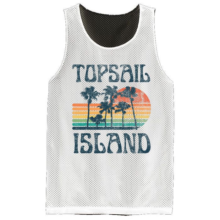 Topsail Island North Carolina Beach Summer Vacation Vintage Mesh Reversible Basketball Jersey Tank