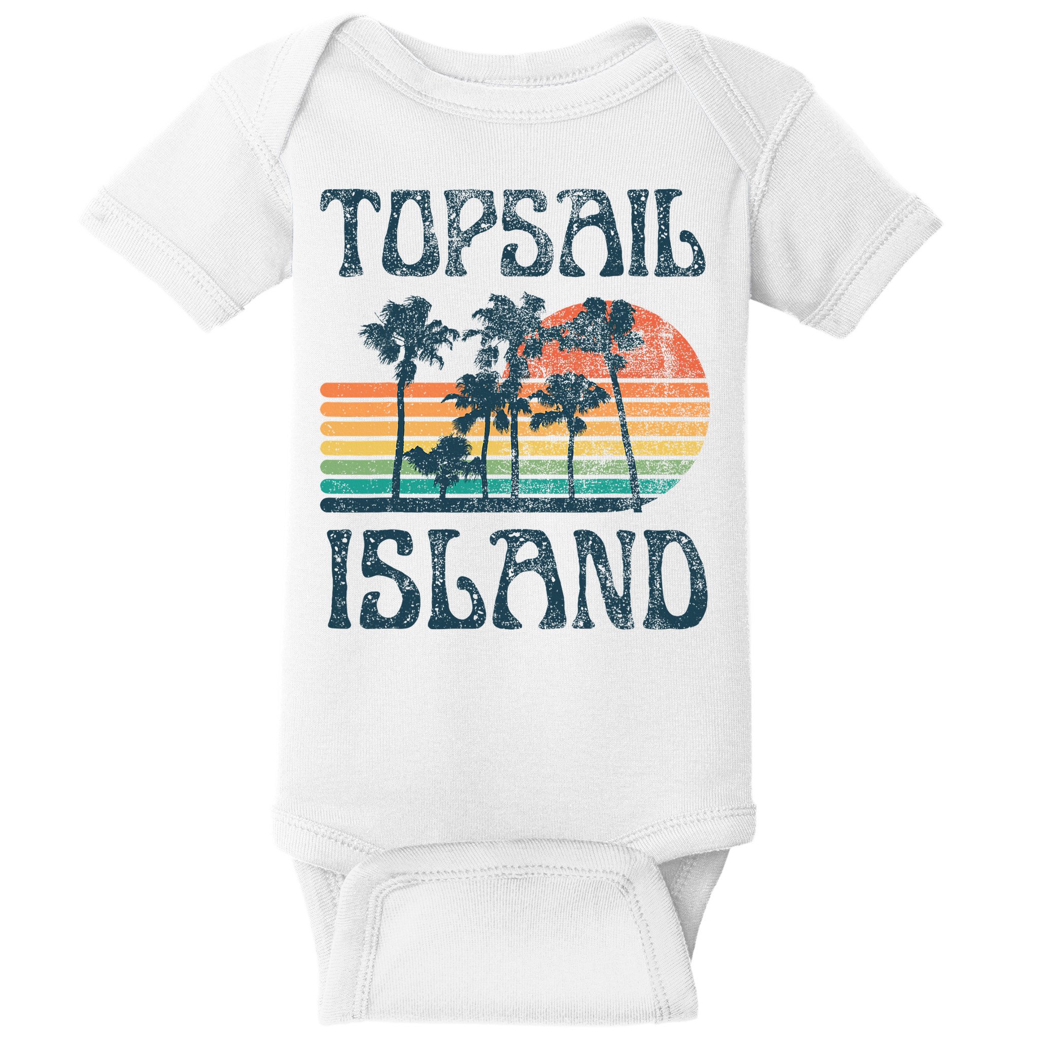 Topsail Island North Carolina Beach Summer Vacation Vintage Baby Bodysuit