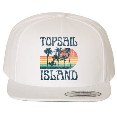 Topsail Island North Carolina Beach Summer Vacation Vintage Wool Snapback Cap
