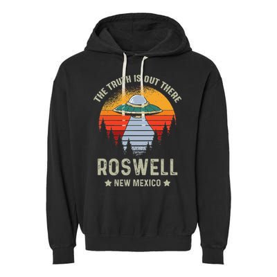 Truth Is Out There Roswell New Mexico Alien Abduction Ufo Garment-Dyed Fleece Hoodie